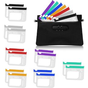 Password-Protected Waterproof Pill Organizer Set, Twice-Daily Large Pill Organizer for Seven Days, Pill Storage with 14 Color-Coded Pouches, Reusable Travel Medicine Organizer