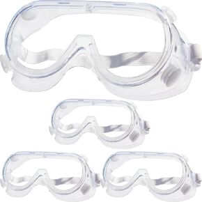 10 Pack Protective Safety Goggle for lab chemistry soft lightweight goggles over prescription glasses Anti-Fog worker construction Eye protection Science Onion Cutting and More White