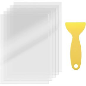 Create idea 5pcs FEP Film Transparent with Yellow Scraper 140 x 200 x 0.15mm Compatible with 3D Printer Creality LD002R ELEGOO Mars AnyCubic Photon/Photon S Creality LD-001