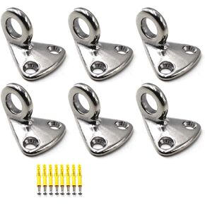 Fending Hook Marine Grade 316 Stainless Steel Pad Eye Fender Hook Boat Ship Hardware Come with Screws (Pack of 6)