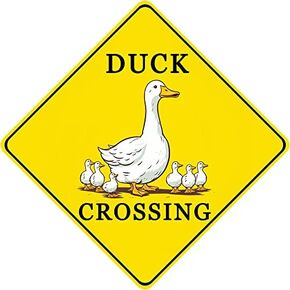 Duck Crossing Sign 12x12" Inch Metal Duck Sign Funny Duck Decor Street Sign Outdoor Animal Crossing Sign Reflective for Farmhouse Garage Duck Xing Sign, Idea Gifts For Friends