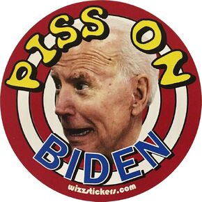 Joe Biden Target Toilet Urinal (Piss On Biden) by Wizzstickers Metal Sign 12x12 inch