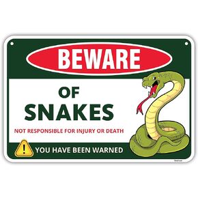 Venicor Snake Sign Decor - 8 x 12 Inches - Aluminum - Pet Snake Tank Accessories Tapestry Gifts Stuff Poster