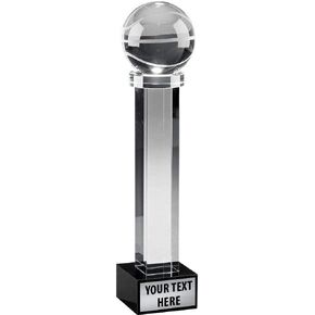 Crown Awards Basketball Austerity Trophy, 10" Crystal Basketball Trophies Prime