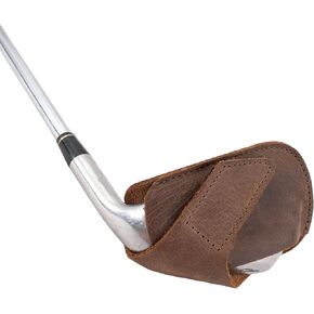 Hide & Drink, Golf Club Headcover Handmade from Full Grain Leather - Durable Iron Head Protector, Compact Accessory, Caddy, Suitable for Outdoor Use - Bourbon Brown