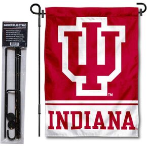 Indiana Hoosiers Garden Flag with Stand Holder