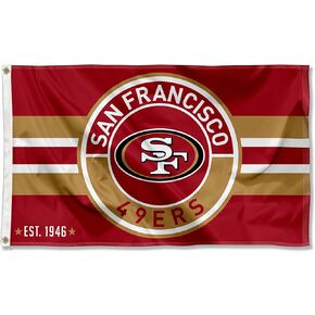 San Francisco 49ers Patch Button Circle Logo Flag Large 3x5 Banner