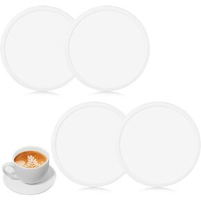 4 Packs Silicone Coasters Non Slip Coasters for Drinks Round Coasters Anti Slip Silicone Coaster Cup Coasters Cup Table Pads Cup Mate Coasters for Drinks Beverage Coffee Tea Coaster(White) in Saudi Arabia