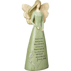 Those We Love Memorial Angel Figurine, Funeral, Sympathy, & Bereavement Gift, Resin with Memorial Poem, 10-inches, by Abbey & CA Gift,Green