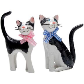 Black Cat Figurines - Cat Statue - Whimsical Cat Decor for Cat Lover - Cat Room Decor - Egyptian Bastet Cat - 3'' L X 2'' W X 5'' H