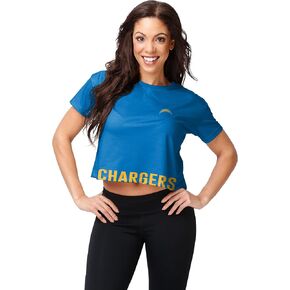 FOCO Women's NFL Team Logo Ladies Fashion Crop Top Shirt, Bottom Line, Small