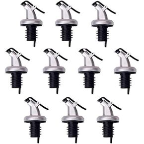 10 Pcs Pour Spouts, TBWHL Olive Oil Vinegar Dispenser Bottle Liquor Wine Pourers Flip Top Stopper Leak-proof with Lid for Kitchen and Bar