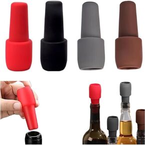 4 PCS Wine Stoppers for Wine Bottles, Reusable Sparkling Wine Bottle Stopper Wine Sealer for Wine bottles, Silicone Wine Stopper Wine Bottle Stopper,for Making Cellars Home Use