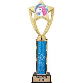 Crown Awards Unicorn Trophies, 11" Gold Star Unicorn Trophy with Engraving Included Prime
