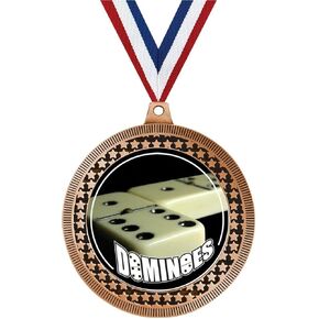 2.75" Dominoes Medal Award, Bronze Vega Dominoes Team Trophy Award Includes Free Neck Ribbon Prime