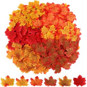 Fake Fall Leaves for Derection Fall Decorations for Home 300Pcs Fake Plants Maple Artificial Leaves Mixed Color Party Decorations Wedding Decorations Thanksgiving Decorations Christma Decorations