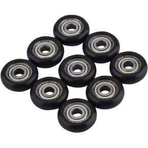 Diyeeni 9 Pcs 3D Printer Plastic Pulley Linear Bearing Aluminium Pulley Wheels Roller Bearings, Linear Bearing Pulley for 3D Printer