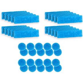 SnowTree - BoroBuddy Replacement Pads (Pack of 40) - 20 Circular Scrubbing Sponge Pads and 20 Rectangular Pads to Fit into Your BoroBuddy Magnetic Glass Cleaner - Swap Clean Pads Easily & Quickly