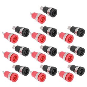 10 Pairs Black and Red 4mm/0.16in Banana Jack Socket,Safety Adapter Panel Mount Binding Post,Chassis Soldering Type Terminal Block(31.5mm/1.24in)