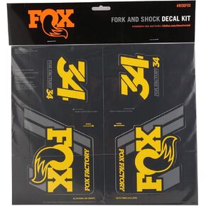 Fox Racing Shox Heritage Fork and Shock Decal Kit Yellow, One Size