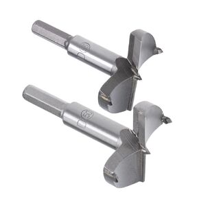 uxcell 50mm and 55mm Forstner Drill Bits Set, Tungsten Carbide Wood Hole Saw Auger Opener Woodworking Hinge Hole Drilling Boring Bit Cutter Gray with Case