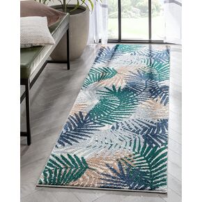 Well Woven Leona Sonoran Green Botanical Abstract Floral High-Low 3D Textured 2'3" X 7'3" Runner Rug