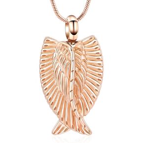memorial jewelry Urn Necklace For Ashes,Angel Wing Cremation Necklace for Ashes Stainless Steel Urn Pendant Ashes Holder, God has you in his arms I have you in my heart