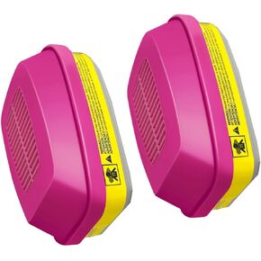 3 Pair 60923 Respirator Cartridges, Respirator Filter Against Organic Vapors, Acid Gases, Particulates Used with 6000, 7000 Series Respirators (3 Pair Filter)