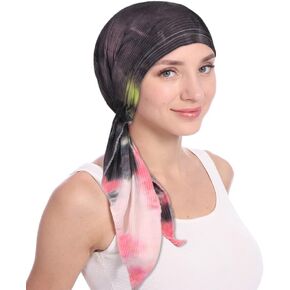 Pre Tied Chemo Head Scarf for Women - Slip On Bandana Headwrap Caps Cancer Turban Sleep Hair Cover Hat