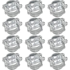 12 Packs 1/2" NM Clamp Type Cable Connectors, Clamp Type Connector for Metallic Conduit Protect Cables, Zinc