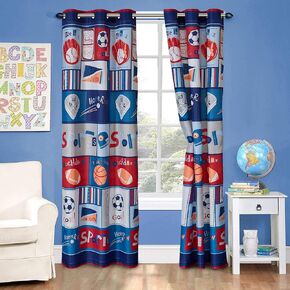 Better Home Style Printed Fun Multicolors Blue Green Orange Grey Dinosaurs World Design Kids Room Window Curtain Treatment Drapes 2 Piece Set with Grommets (Dinosaurs Family)