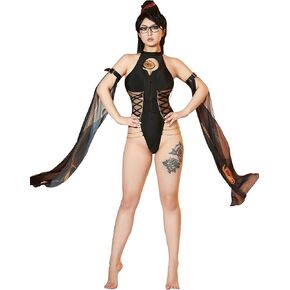 haikyuu Women Cosplay Swimsuit One Piece Bathing Suit Criss Cross Backless Swimwear Goth Style