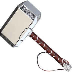 damdos Halloween Prop Cosplay Thoir Hammer, PU Foam Axe Thoss Hammer Role Play Birthdays Gifts (Hammer 2)