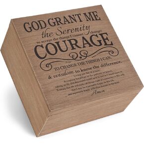 Dicksons Serenity Prayer Courage Brown 8 x 8 MDF Wood Decorative Keepsake Photo Box