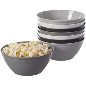 US Acrylic Unbreakable 28 oz. Plastic Stackable Cereal Bowls for Snacks & Ice Cream in Blue Sky (Set of 8) 6-inch Reusable, BPA-Free, Made in the USA, Dishwasher Safe Dinnerware