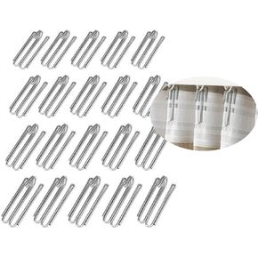 2 inch Silver Curtain Pleater Hooks Easy to Hang,Suitable for Curtains with Heading Tape,Pleated Drapes,Not Easy to Rust,Curtain Installation Accessories,20 pcs Enough for 2 Curtain Panels