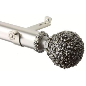 Rod Desyne 1.5" Lush Curtain Rod, 28" x 48", Satin Nickel