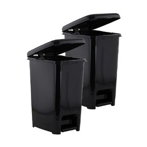 Superio Slim Trash Can with Foot Pedal – 2.5 Gallon Step-On Trash Can with Lid, Small Plastic Garbage Can, Mini Trash Can for Bathroom, Kitchen, Office, Under Desk, Bedroom, Dorm – Black, 2
