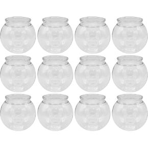 Creative Hobbies - 12 Pack - 4 Inch (100mm) Ivy Bowls Clear Plastic Shatterproof - Great For Fishbowl, Carnival Games, Candy, Party Favors, Table Centerpieces, Vase, Drinks
