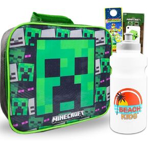 Minecraft School Supplies Set - Bundle of 6 Pc Minecraft Lunch Box, Decals, Water Bottle, and More | Minecraft Lunch Bag for Kids