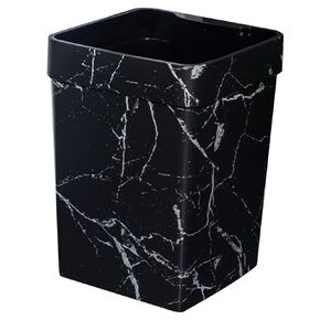 Marble Trash Can Bathroom Trash Can Garbage Can Farmhouse Trash Square Waste Bin Trash Basket Black Bins Counter Trash Can Trash Bin Plastic Container Office Outdoor