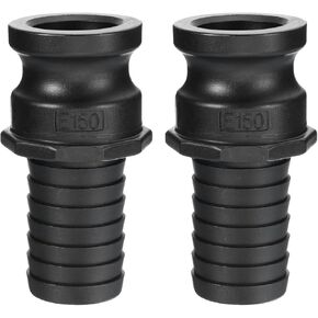 PATIKIL Poly Cam Lock Fittings, 2 Pcs 1.5" Part E Male Adapter x Hose End Cam Groove Hose Fittings Polypropylene Cam Lock Fittings, Black
