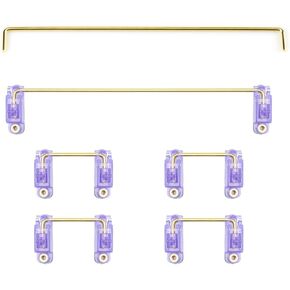 Gold-Plated PCB Screw-in Stabilizers， 2u 6.25u 7u，Keyboard Stabilizers ，with Nylon Washers （Golden Wire+ Pink 100% Keyboard）