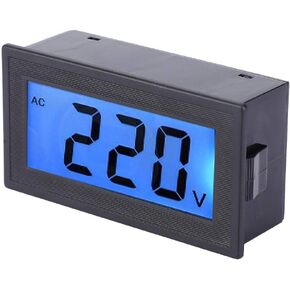 YB5135DB AC80-500V Two Wires Mini Digital Voltmeter Panel Two-wire LCD Display Digital Volt Panel Meter Voltage Monitor Tester Gauge with Digital LCD Blue Backlight Display
