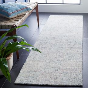 SAFAVIEH Metro Collection Runner Rug - 2'3" x 8', Blue & Ivory, Handmade Wool, Ideal for High Traffic Areas in Living Room, Bedroom (MET909M)