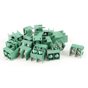 uxcell 20 Pcs 300V 20A 2 Pin 7.62mm Pitch Pluggable Terminal Block Green