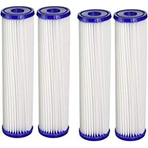 CFS – 4 Pack Whole House Pleated Water Filter Cartridges – Remove Bad Taste & Odor – Whole House Replacement Water Filter Cartridge - 30 Micron - White