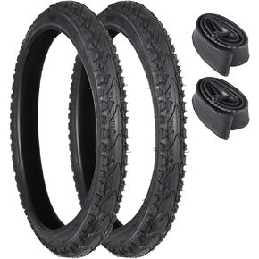 2 Pcs Mountain Bike Tires 16x1.75/47-305 with 2 Pcs Bike Tubes 16" X 1.5" - 1.75" AV 32mm Valve, Puncture-Resistant BMX Bicycle Tires, Bike Replacement for Beach Cruiser Mountain Bikes(AK-935)