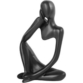 Thinker Statue Gold Decor Abstract Art Sculpture, Golden Resin Collectible Figurines for Home Living Room Office Shelf Decoration,Great Gift Ideas (Right, Gold)