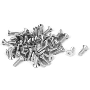 uxcell M2 x 12mm Hex Socket Countersunk Flat Head Screw Bolts 50pcs